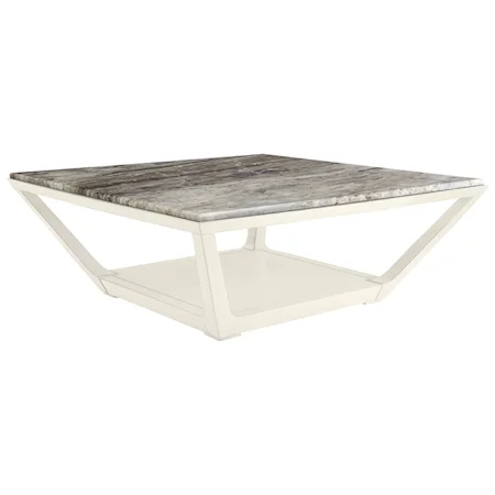 Square Poseidon Cocktail Table w/ Lay-On Granite Top